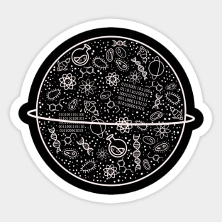 Planet of science - white Sticker